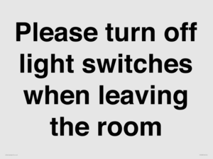 PV10509: Please turn off light switches when leaving the room