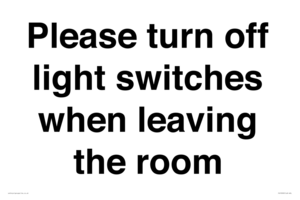 PV10509: Please turn off light switches when leaving the room