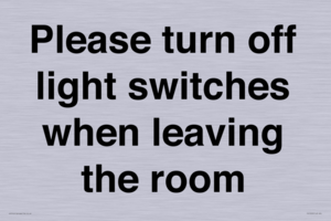 PV10509: Please turn off light switches when leaving the room