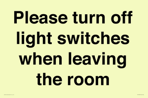 PV10509: Please turn off light switches when leaving the room