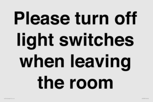 PV10509: Please turn off light switches when leaving the room