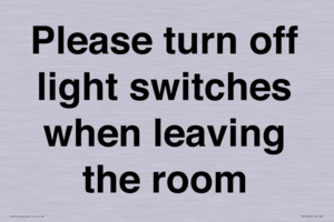 PV10509: Please turn off light switches when leaving the room
