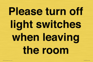 PV10509: Please turn off light switches when leaving the room