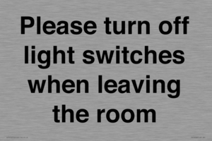 PV10509: Please turn off light switches when leaving the room