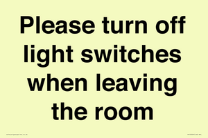 PV10509: Please turn off light switches when leaving the room
