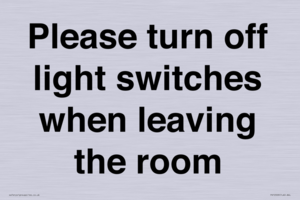 PV10509: Please turn off light switches when leaving the room