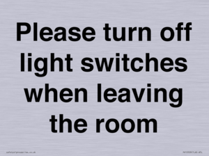 PV10509: Please turn off light switches when leaving the room