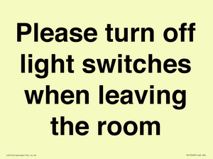 PV10509: Please turn off light switches when leaving the room