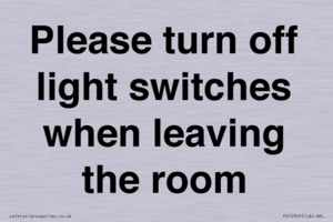 PV10509: Please turn off light switches when leaving the room
