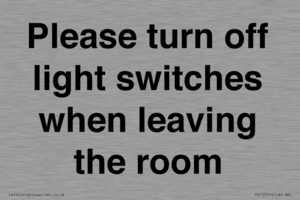 PV10509: Please turn off light switches when leaving the room