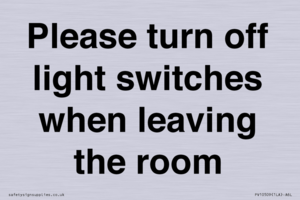 PV10509: Please turn off light switches when leaving the room