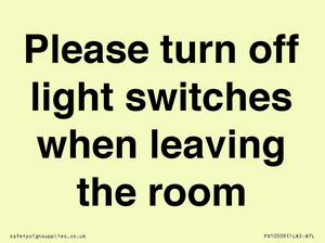 PV10509: Please turn off light switches when leaving the room