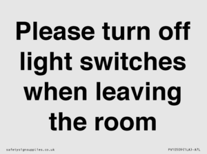 PV10509: Please turn off light switches when leaving the room