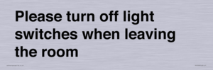 PV10509: Please turn off light switches when leaving the room