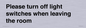PV10509: Please turn off light switches when leaving the room