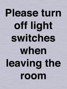 PV10509: Please turn off light switches when leaving the room