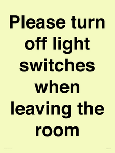 PV10509: Please turn off light switches when leaving the room
