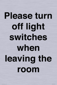 PV10509: Please turn off light switches when leaving the room