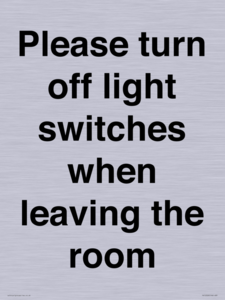 PV10509: Please turn off light switches when leaving the room