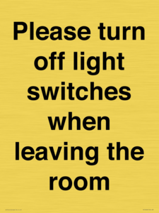 PV10509: Please turn off light switches when leaving the room