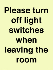 PV10509: Please turn off light switches when leaving the room