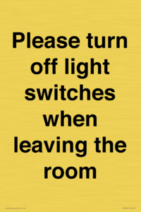 PV10509: Please turn off light switches when leaving the room