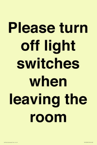 PV10509: Please turn off light switches when leaving the room