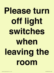 PV10509: Please turn off light switches when leaving the room