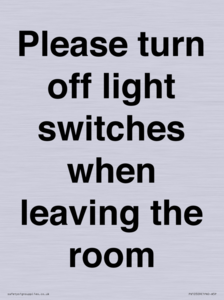 PV10509: Please turn off light switches when leaving the room