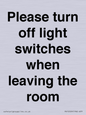 PV10509: Please turn off light switches when leaving the room