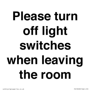 PV10509: Please turn off light switches when leaving the room