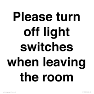PV10509: Please turn off light switches when leaving the room