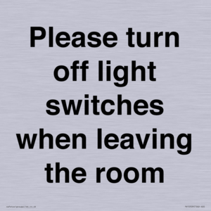 PV10509: Please turn off light switches when leaving the room