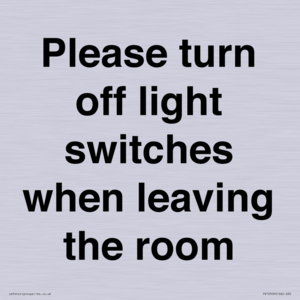 PV10509: Please turn off light switches when leaving the room