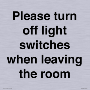 PV10509: Please turn off light switches when leaving the room