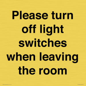PV10509: Please turn off light switches when leaving the room