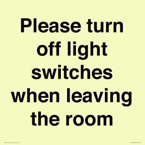 PV10509: Please turn off light switches when leaving the room