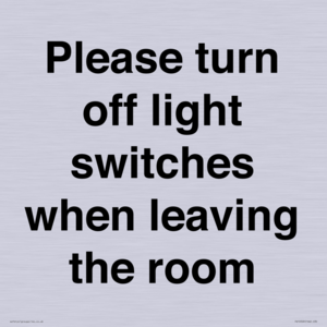 PV10509: Please turn off light switches when leaving the room