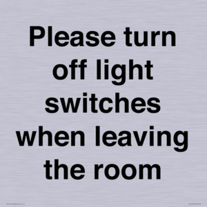 PV10509: Please turn off light switches when leaving the room