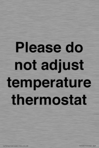 PV10511: Please do not adjust temperature thermostat
