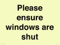 PV10513: Please ensure windows are shut