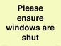 PV10513: Please ensure windows are shut
