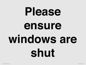 PV10513: Please ensure windows are shut