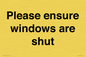 PV10513: Please ensure windows are shut