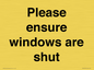 PV10513: Please ensure windows are shut