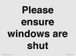 PV10513: Please ensure windows are shut
