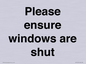 PV10513: Please ensure windows are shut