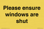 PV10513: Please ensure windows are shut