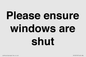 PV10513: Please ensure windows are shut