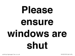 PV10513: Please ensure windows are shut